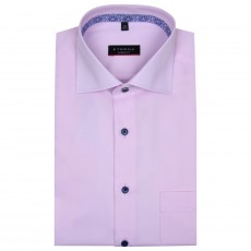 Eterna Cover Shirt with Trim Pink/ Blue Buttons