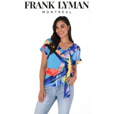 Frank Lyman Top Turquoise Multi