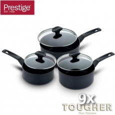 Prestige 9x Tougher Aluminium Saucepan Set 3pc