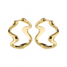 Pilgrim Moon Recycled Hoops Gold-Plated
