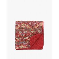 Morris & Co Strawberry Thief Quilted Crimson Throw Morris & Co Strawberry Thief Quilted Crimson Throw