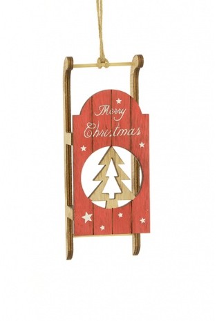 Sleigh Tree Decoration Red