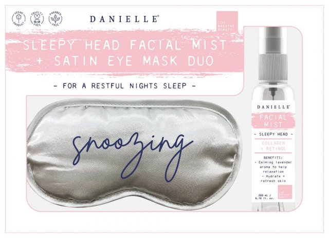 Danielle Grey Eye Mask Wake Up Spray