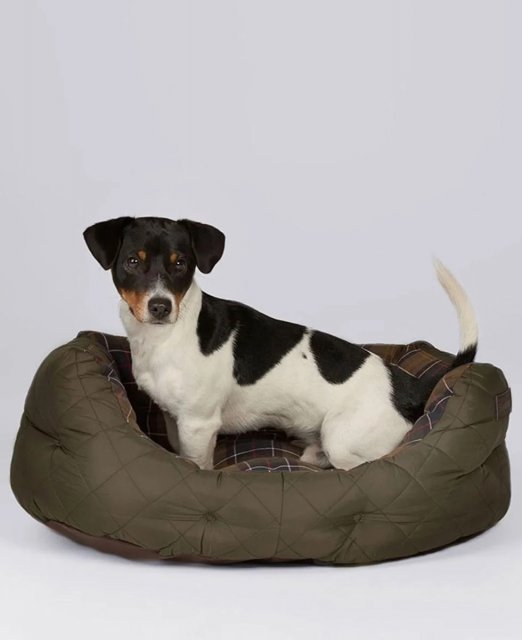 Barbour Quilted Dog Bed 24in Olive