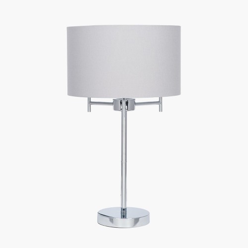 3 Light Table Lamp Silver