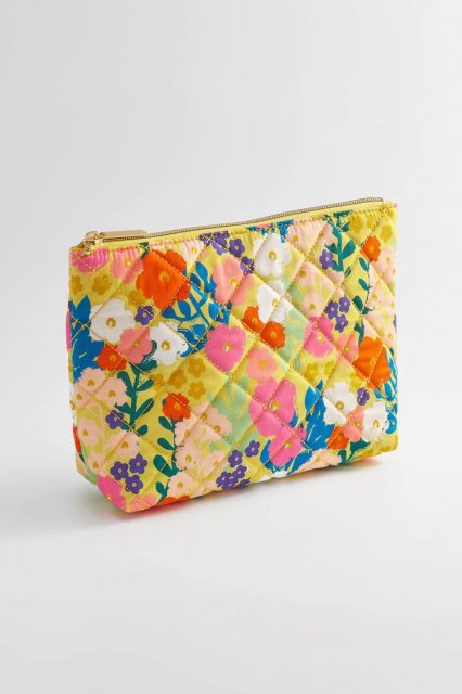 Everyday pouch - Yellow Floral Print Cotton Canvas