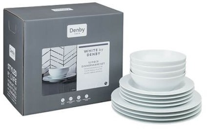 Denby White 12pc Tableware Set