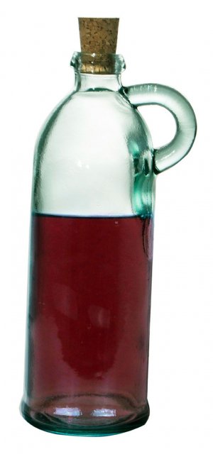 Green House Bottle With Handle and Cork Stopper in 100% Recycled Glass 550ml