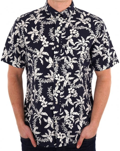 Gant Reg Cotton Linen Palm Ss Shirt