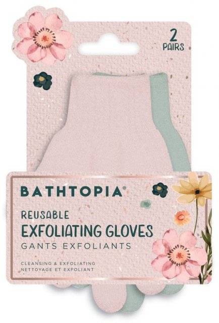 Danielle Painted Floral Exfoliating Gloves