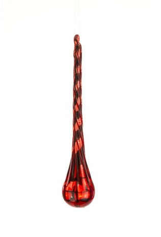 GLASS MERCURY DROPLET RED 17CM