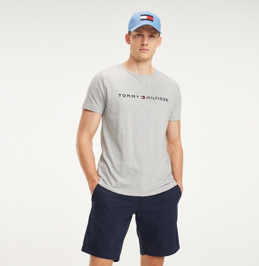 Tommy Hilfiger Core Tommy Logo Tee Cloud Heather - T-Shirts - Barbours
