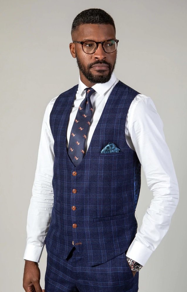 Marc Darcy Chigwell Suiting Blue Check - Jackets - Barbours