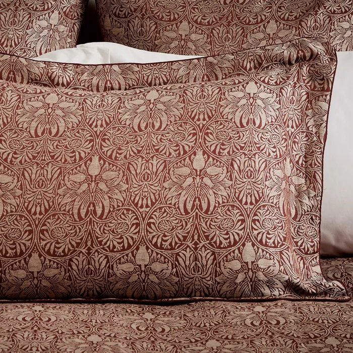 Morris & Co Crown Imperial Red Oxford Pillowcase Pillowcases Barbours