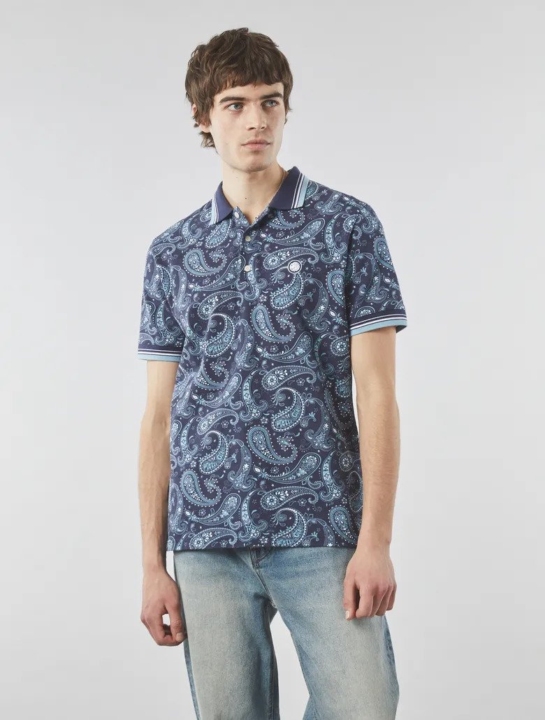 Pretty Green Eclipse Paisley Polo Polo Shirts Barbours