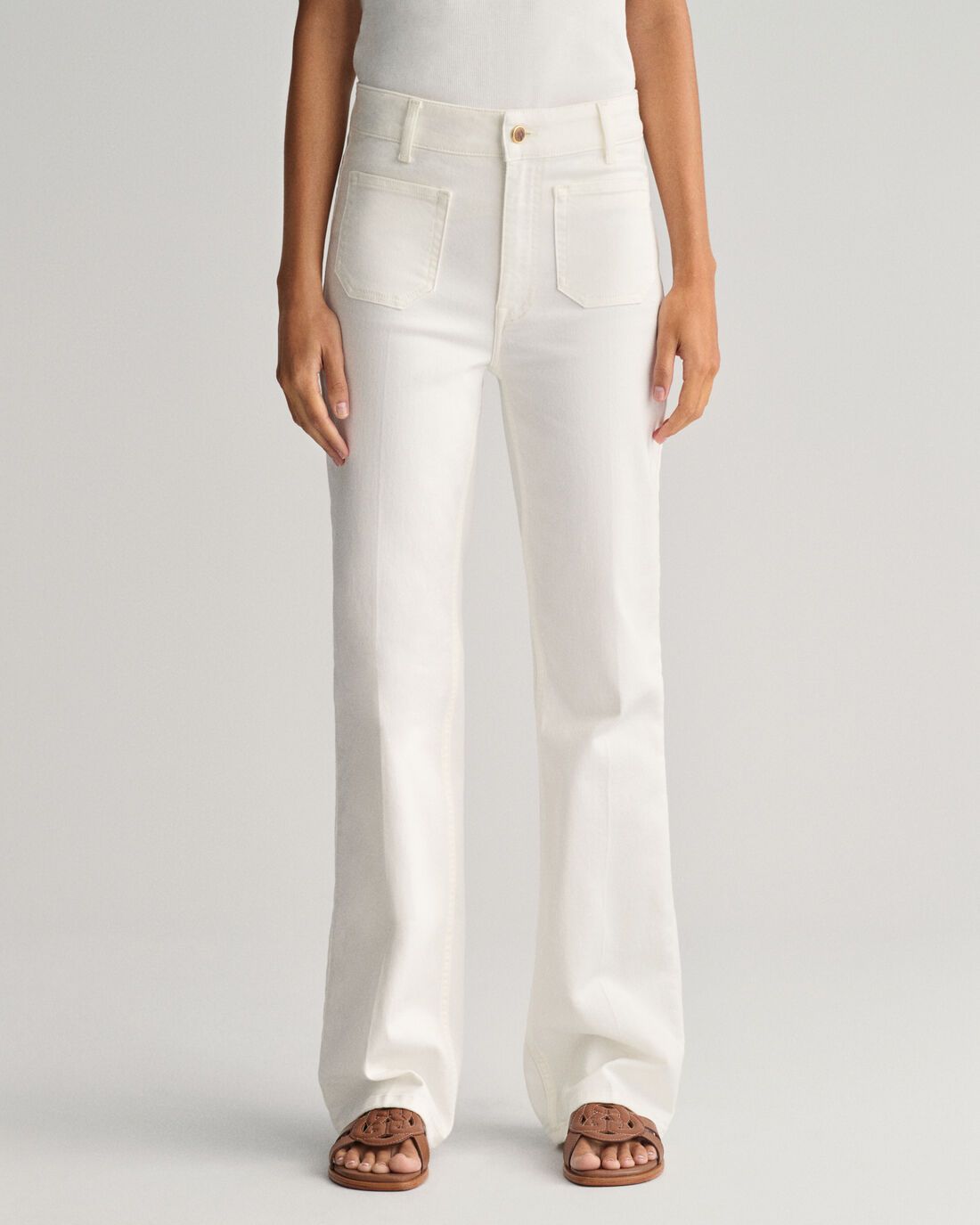 Gant Slim Flare White Jeans - Jeans - Barbours
