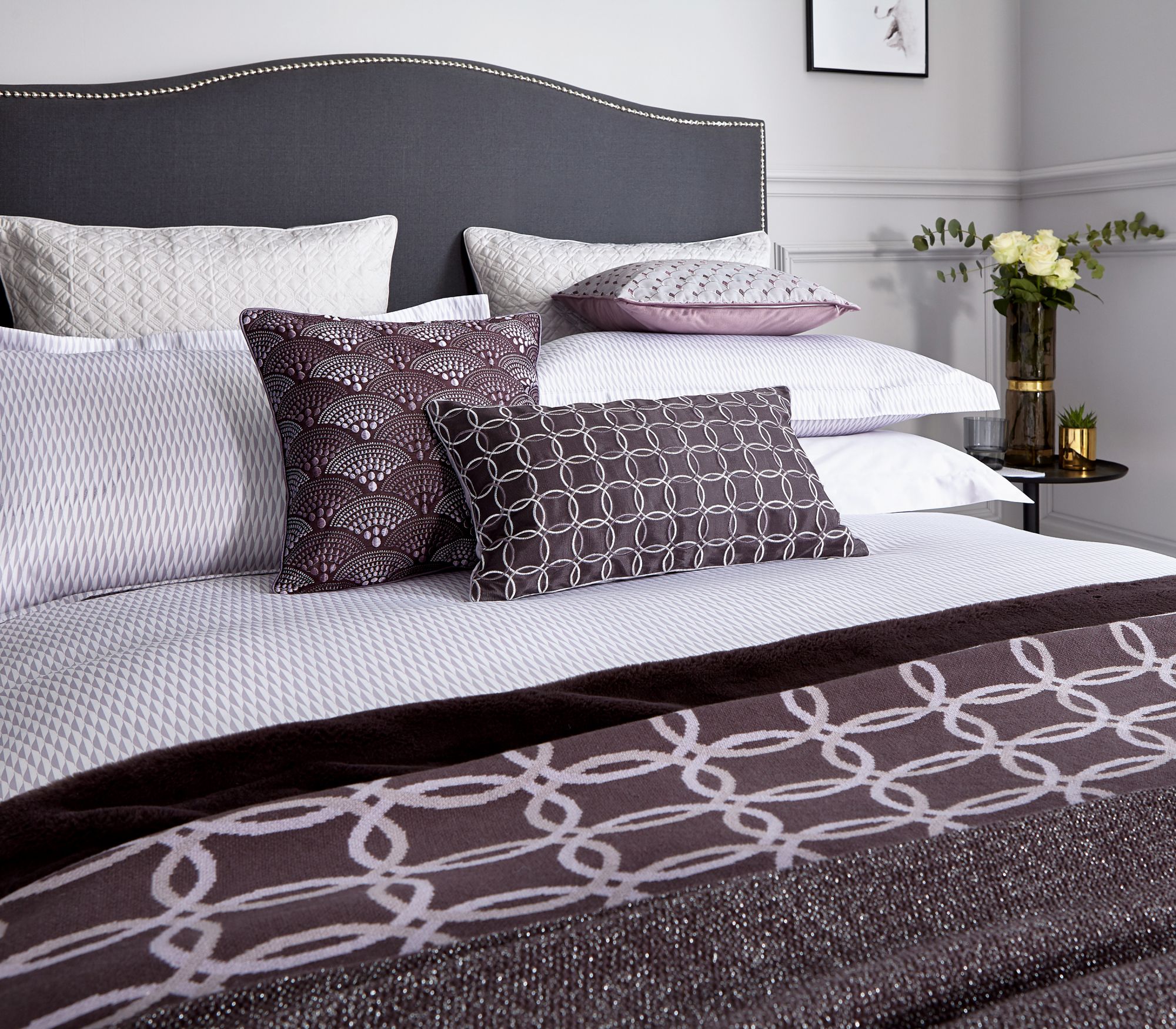 Bedeck Peacock Blue Hotel Collection Zella Bedding Amethyst Duvet