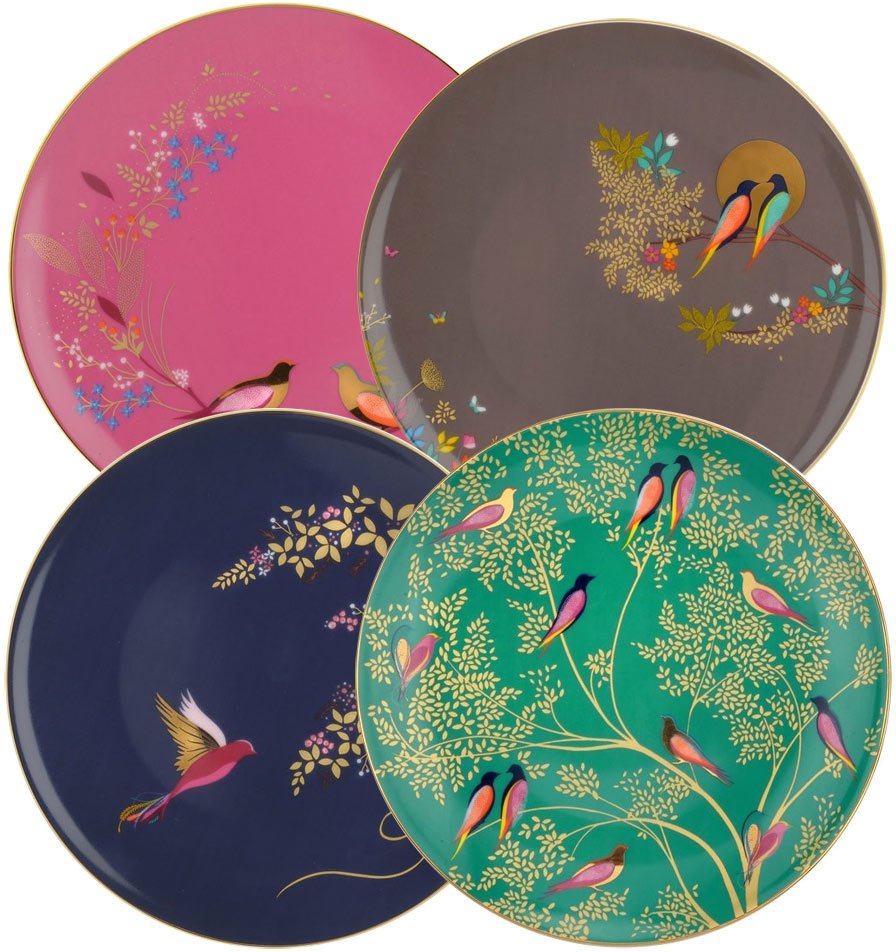 Sara Miller Chelsea Collection Cake Plates Set 4 Plates Barbours