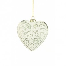 Delonia Heart Bauble Silver/White