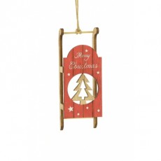 Sleigh Tree Decoration Red