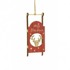 Sleigh Deer Decoration Red