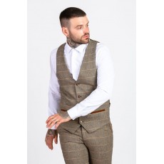 Marc Darcy Ted Tweed Check Waistcoat