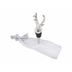 Stag Head Bottle Stopper In Organza Bag
