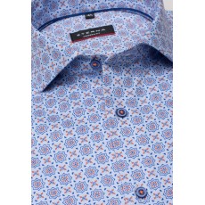 Eterna Modern Fit Shirt Blue/Orange Print