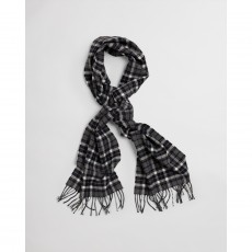 Gant Checked Twill Wool Grey Scarf