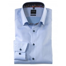 Olymp Dobby Shirt with Trim Blue