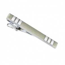 Tie Bar Stone 3 Silver Lines