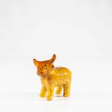 Brushed Gold Highland Cow Medium 6cm