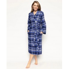 Cyberjammies Riley Navy Checks Long Wrap