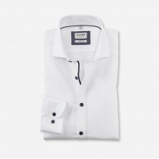 Olymp Body Fit Twill Contrast Button Shirt