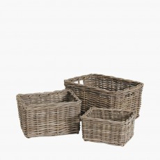 S3 Woven Rectangular Baskets