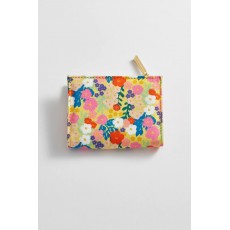 Folded Wallet - Yellow Floral Print Cotton Canvas