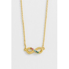 Multi CZ Infinity Necklace - Gold Plated