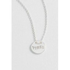 Vibes Cut Out Disc Necklace - Silver Plated