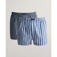 Gant Stripe And Check Boxer Shorts 2-P
