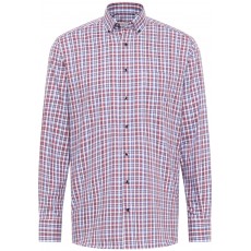 Eterna Red/Burgundy/Blue Check Shirt