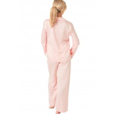 Plain Satin Pyjama Set Pale Strawberry