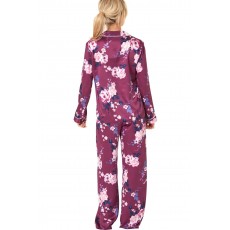 Print Satin Pyjama Set Carmine Floral