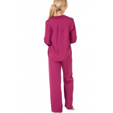 Plain Satin Pyjama Set Magenta