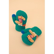 Powder Pals Mittens Smiley Croc Aqua