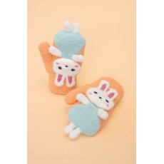 Powder Pals Mittens Dancing Bunny Coral