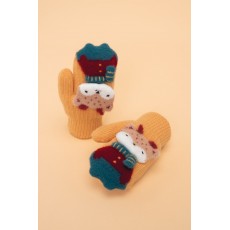 powder Pals Mittens Reindeer Mustard