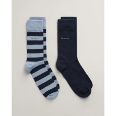 Gant Barstripe and Solid Socks 2-Pack