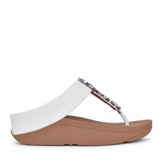 FitFlop Halo Bead-Circle Leather Toe-Post Sandals