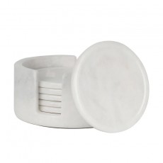 Coaster Set-Round-White