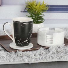 Coaster Set-Round-White